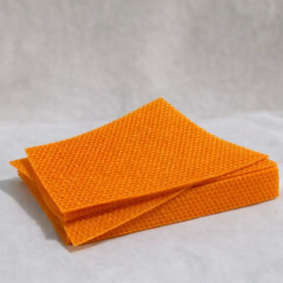 Làmines de Cera d’Abella 100% Pura – Làmines 14x20 cm per Fer Espelmes Artesanes (Color Taronja)