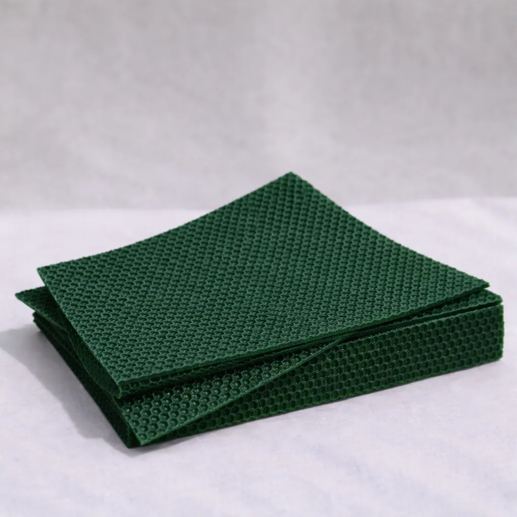 Làmines de Cera d’Abella 100% Pura – Làmines 14x20 cm per Fer Espelmes Artesanes (Color Verd)