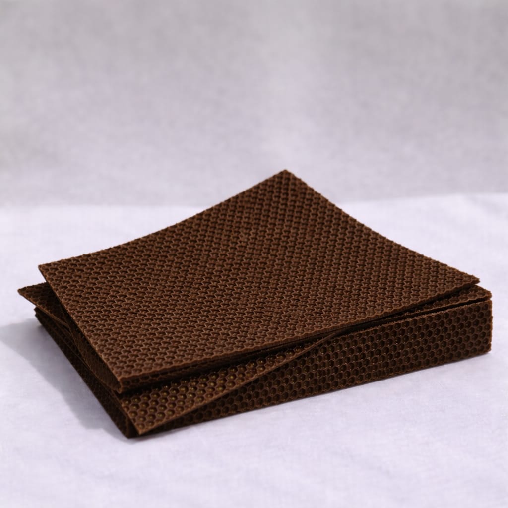 Làmines de Cera d’Abella 100% Pura – Làmines 14x20cm per Fer Espelmes Artesanes (Color Marró)